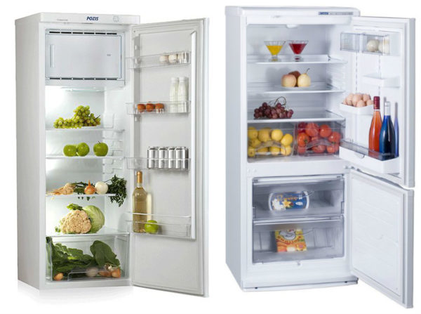  Refrigerador de una cámara (izquierda) y dos cámaras (derecha)