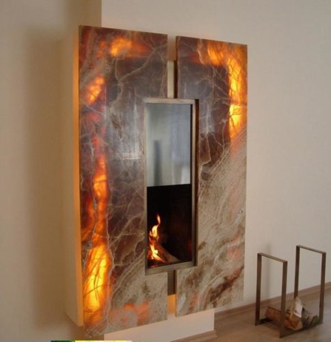  Chimenea de pared en detalles interiores.