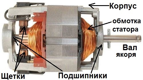 Aparato del motor eléctrico colector. Colector de motor de vacío