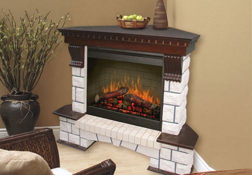  Portal de esquina para chimenea eléctrica.