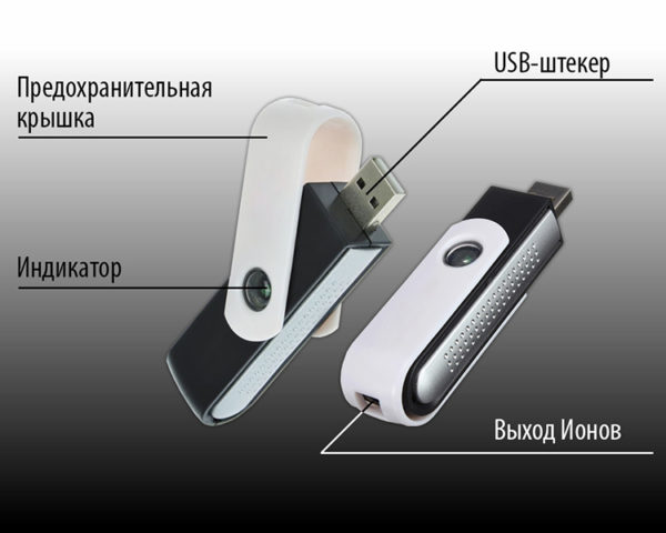 Ionizador de aire usb