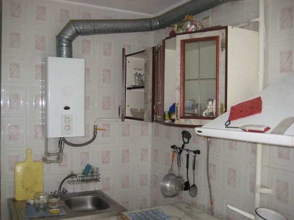  Columna de gas en la cocina.