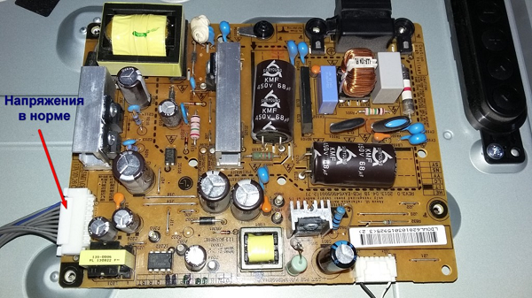  Tablero debajo de la parte trasera del televisor.