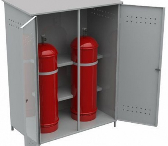  Caja de metal para cilindros.