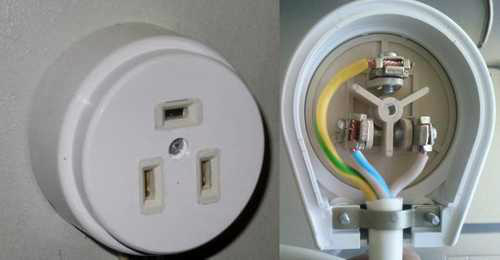  Toma de corriente con cable a tierra elevado