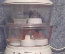  Esterilización de biberones en doble caldera.