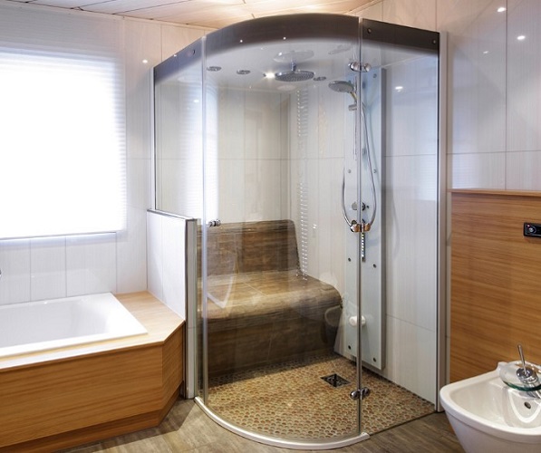  Cabina de ducha con generador de vapor.