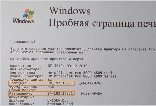  ip en la página de prueba