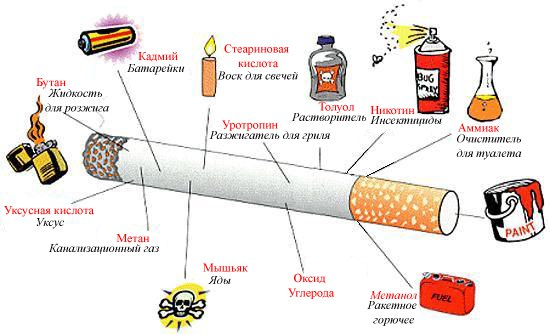 Ingredientes de humo de cigarrillo