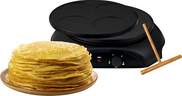  Máquina de crepes con superficie abierta.