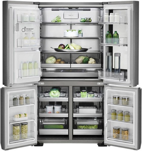  Frigorífico LG LSR100RU con puertas abiertas.